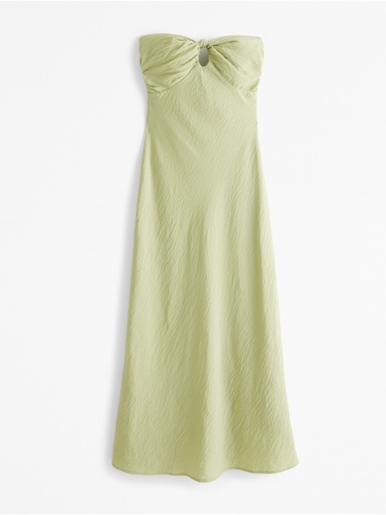 Abercrombie & Fitch Dresses & Skirts - Abercrombie Strapless (detachable strap) Twist-Front Maxi Dress in Light Green